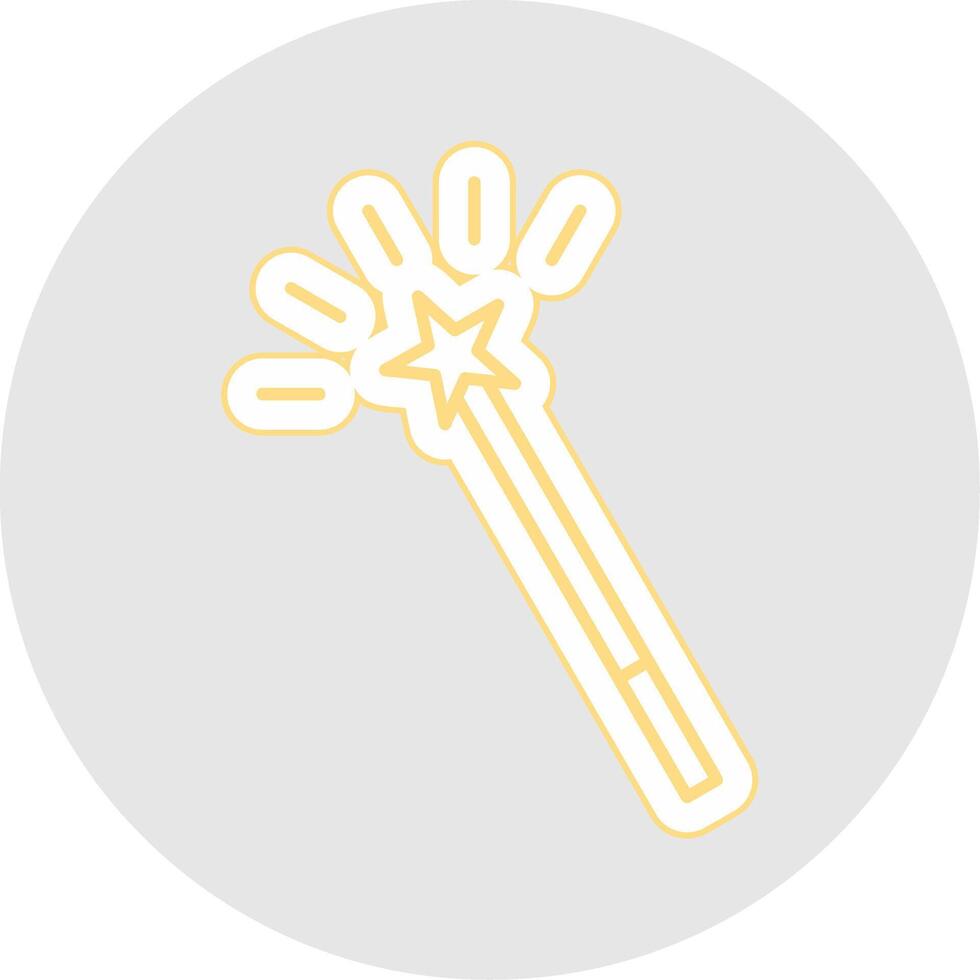 Magic Wand Line Sticker Multicolor Icon vector