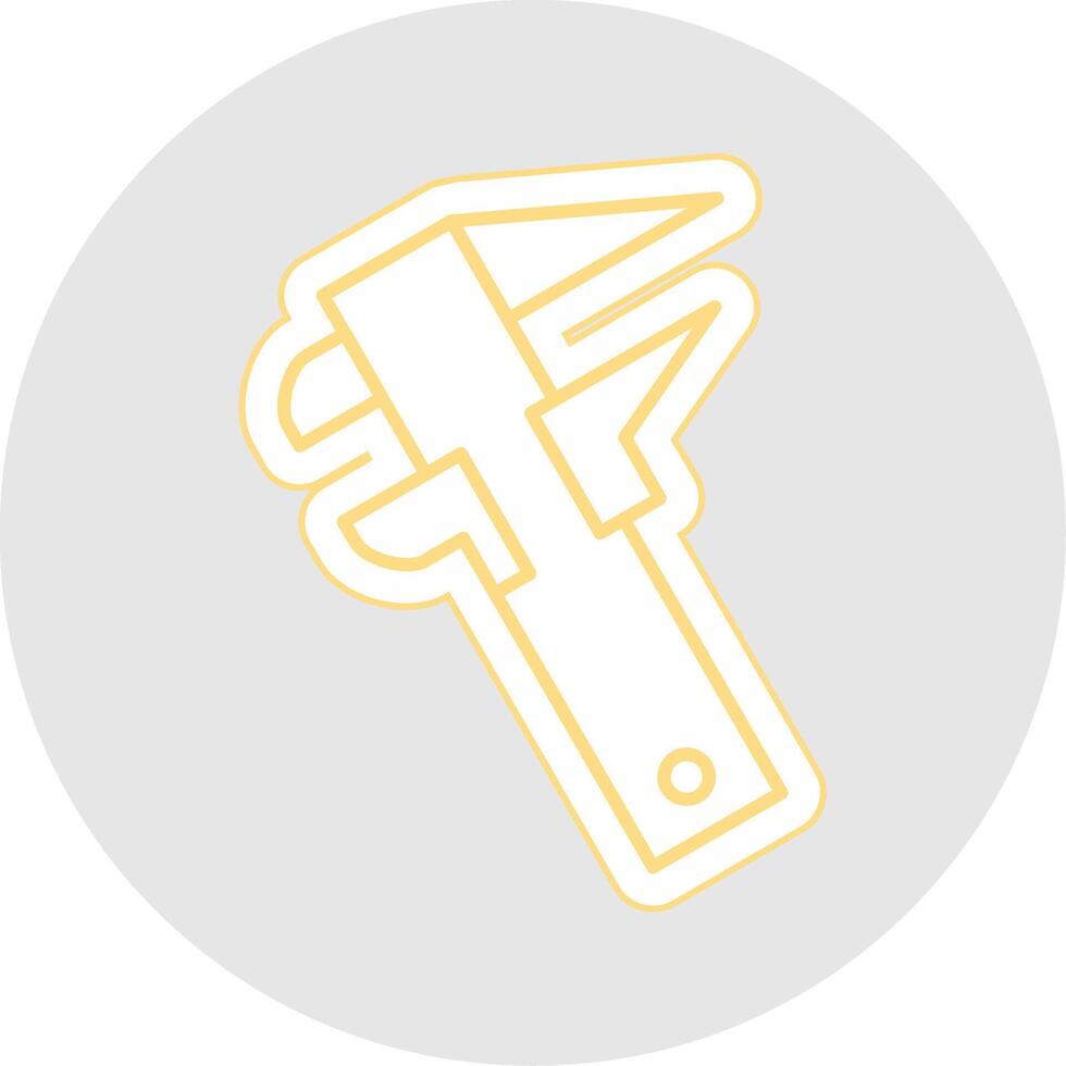 Caliper Line Sticker Multicolor Icon vector