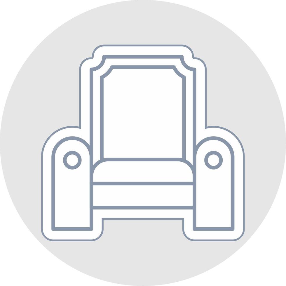 Throne Line Sticker Multicolor Icon vector