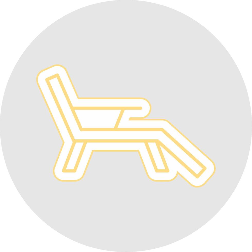 Deck Chair Line Sticker Multicolor Icon vector