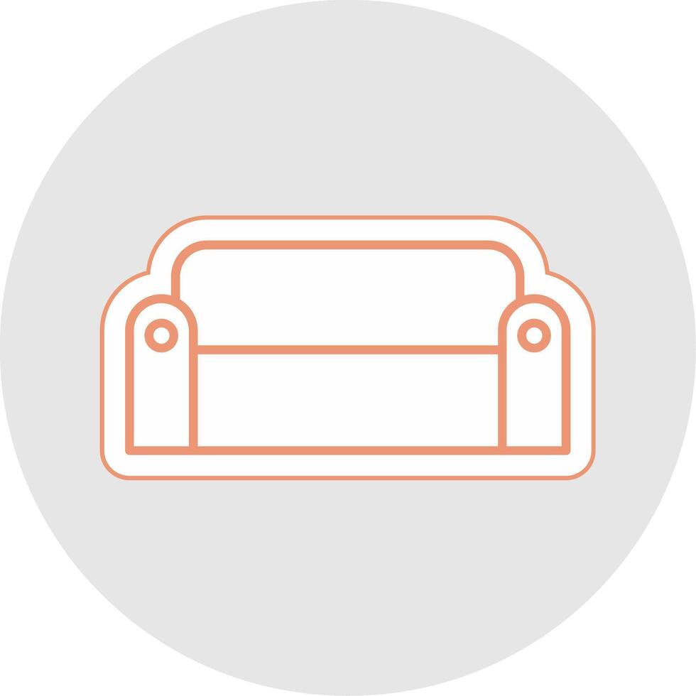 Sofa Line Sticker Multicolor Icon vector