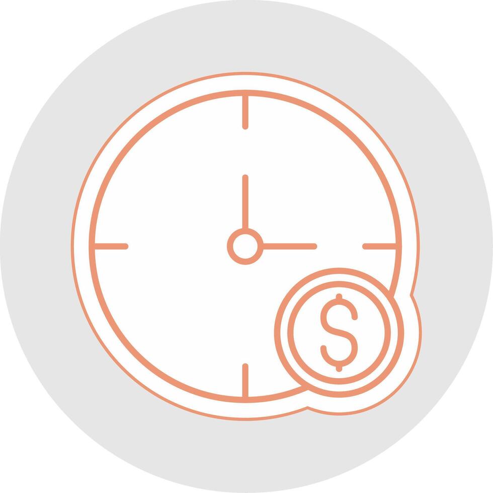 Time Is Money Line Sticker Multicolor Icon vector