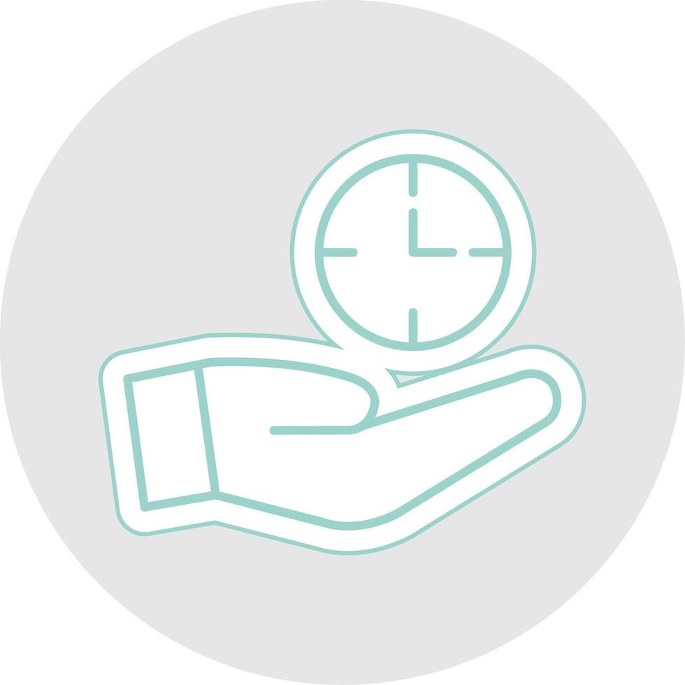 Save Time Line Sticker Multicolor Icon vector