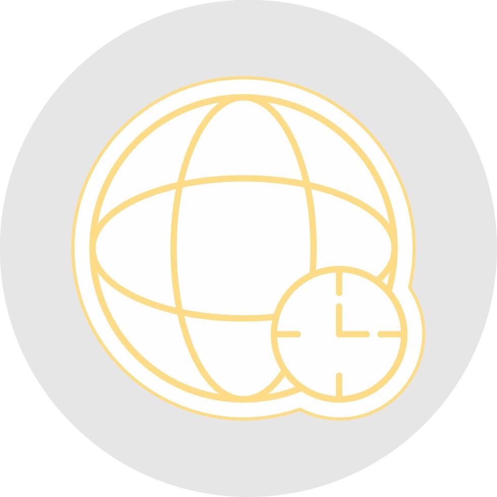 Time Zone Line Sticker Multicolor Icon vector