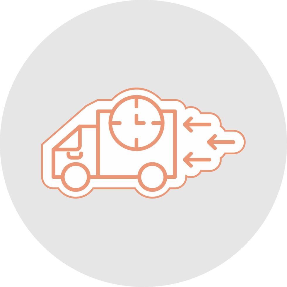 Fast Delivery Line Sticker Multicolor Icon vector