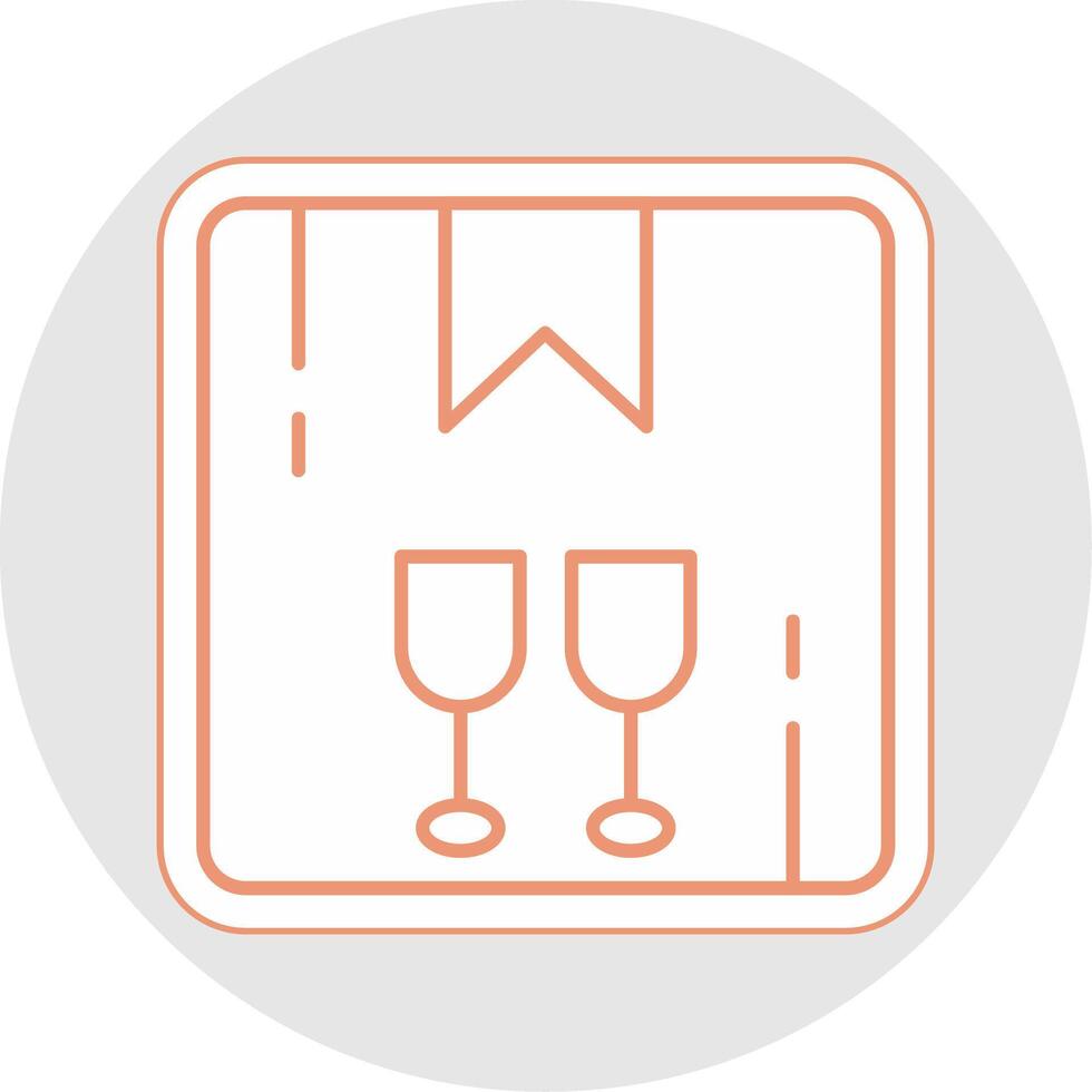 Fragile Line Sticker Multicolor Icon vector