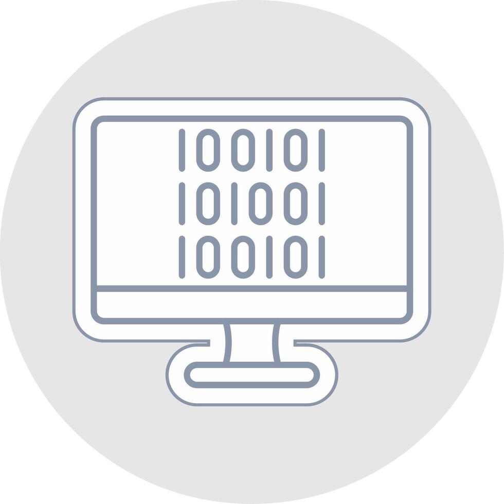 Binary Code Line Sticker Multicolor Icon vector