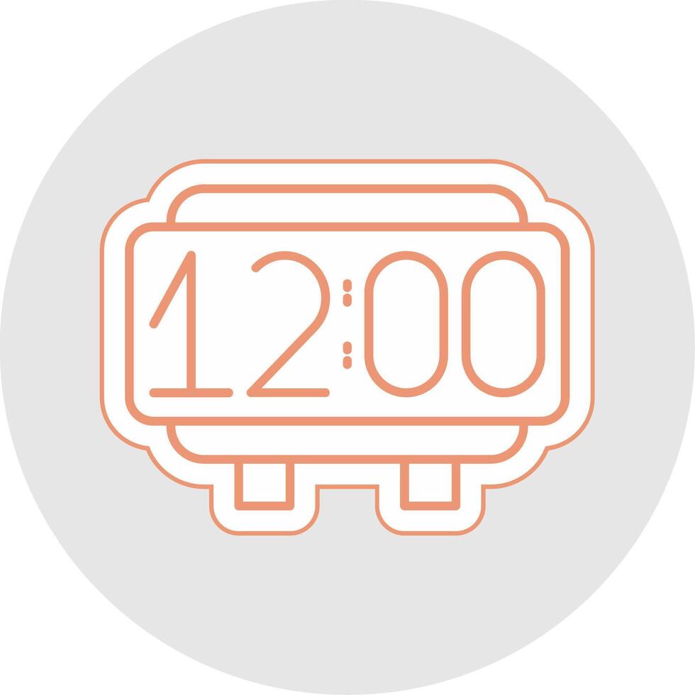 Digital Clock Line Sticker Multicolor Icon vector