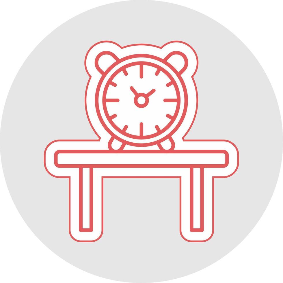 mesa reloj línea pegatina multicolor icono vector