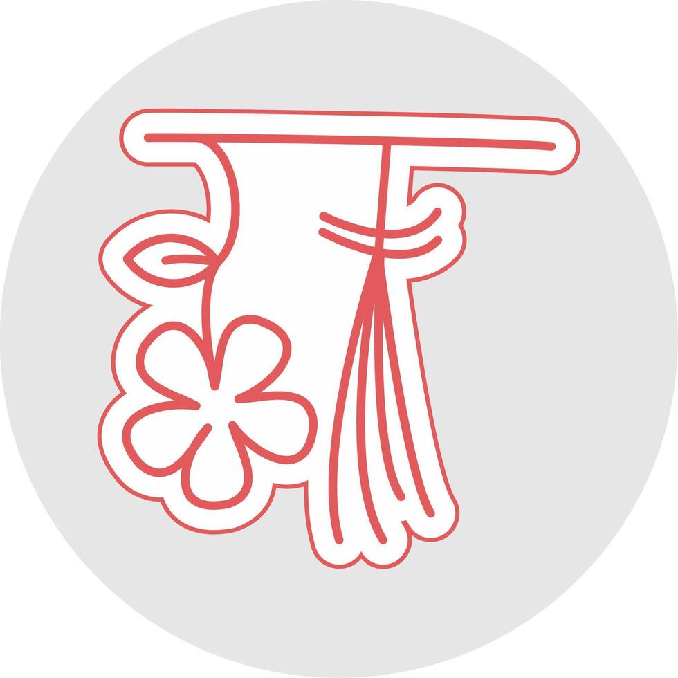 Dried Line Sticker Multicolor Icon vector