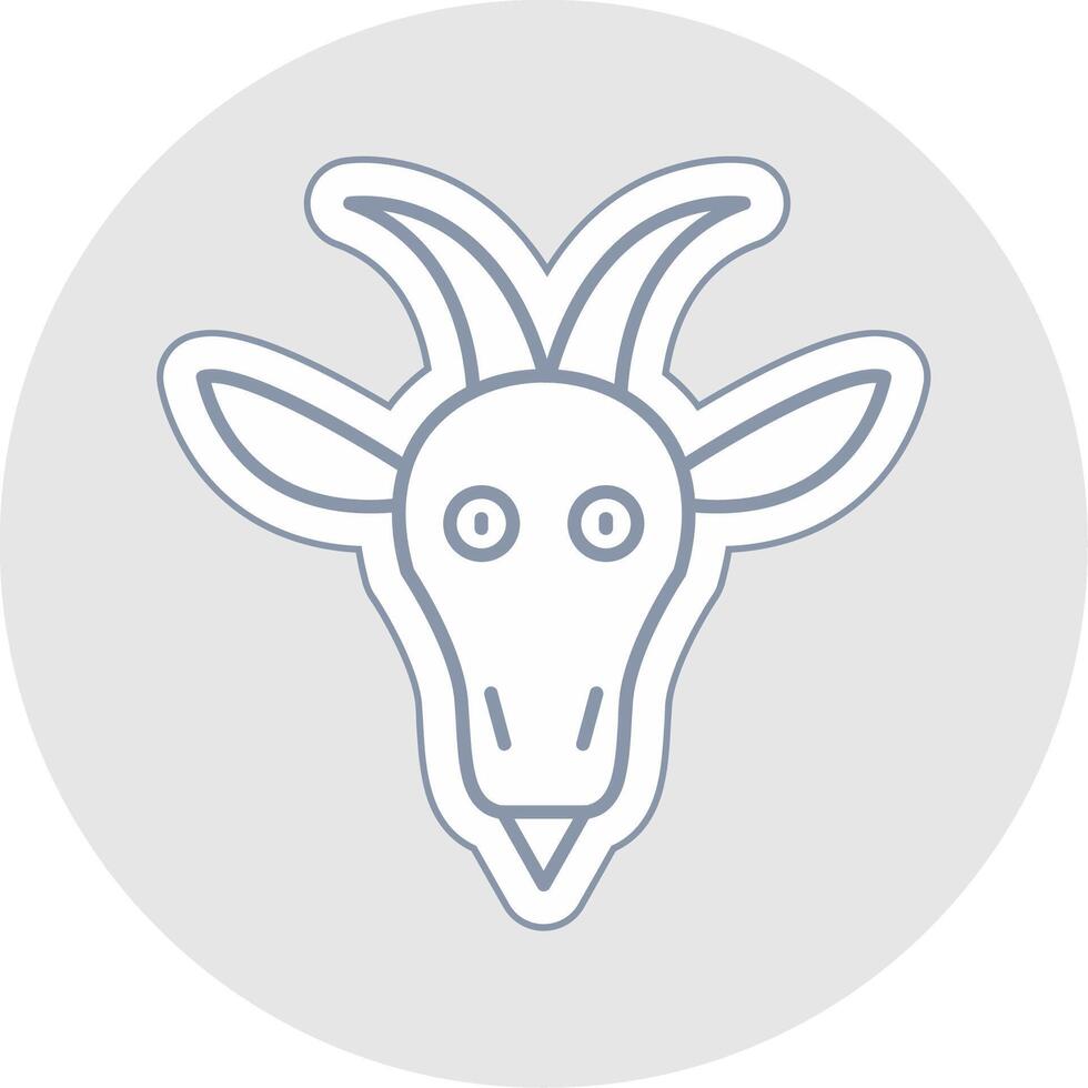 Goat Line Sticker Multicolor Icon vector