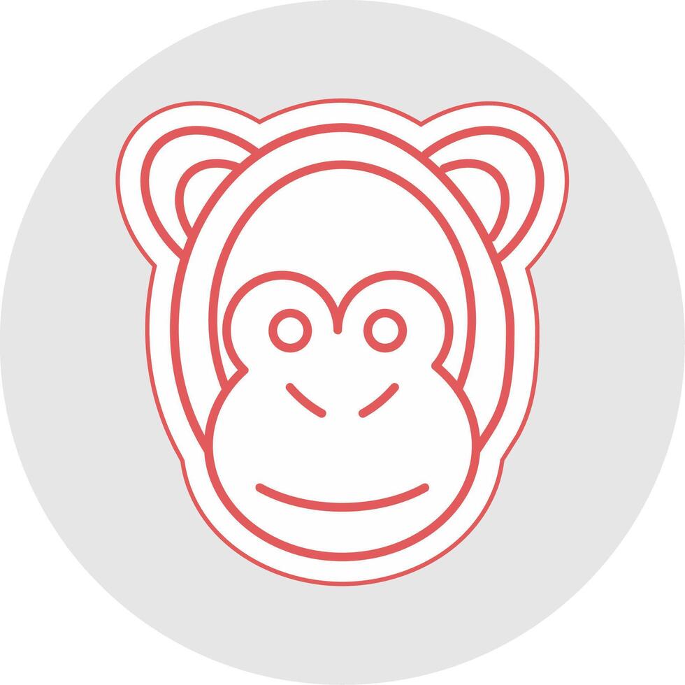 Monkey Line Sticker Multicolor Icon vector