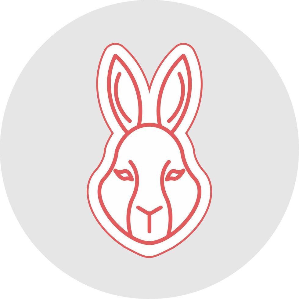 Rabbit Line Sticker Multicolor Icon vector