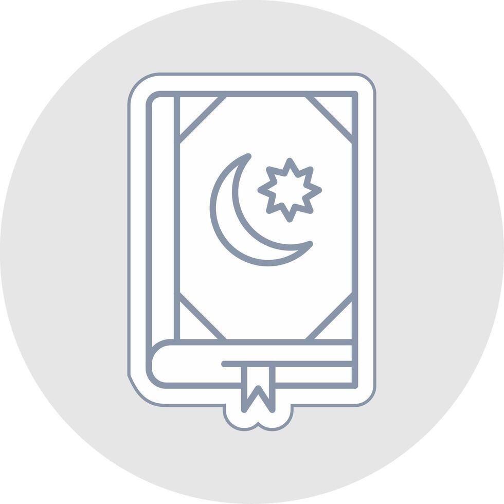 Quran Line Sticker Multicolor Icon vector