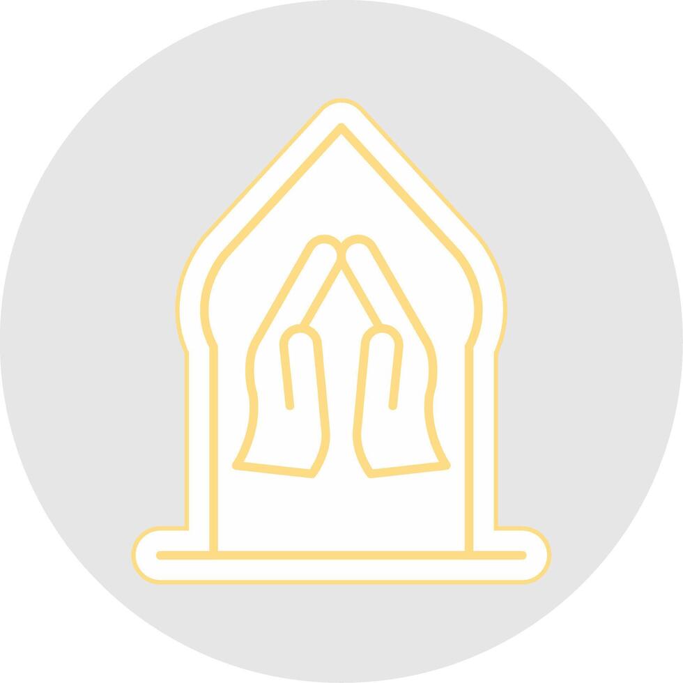 Pray Line Sticker Multicolor Icon vector