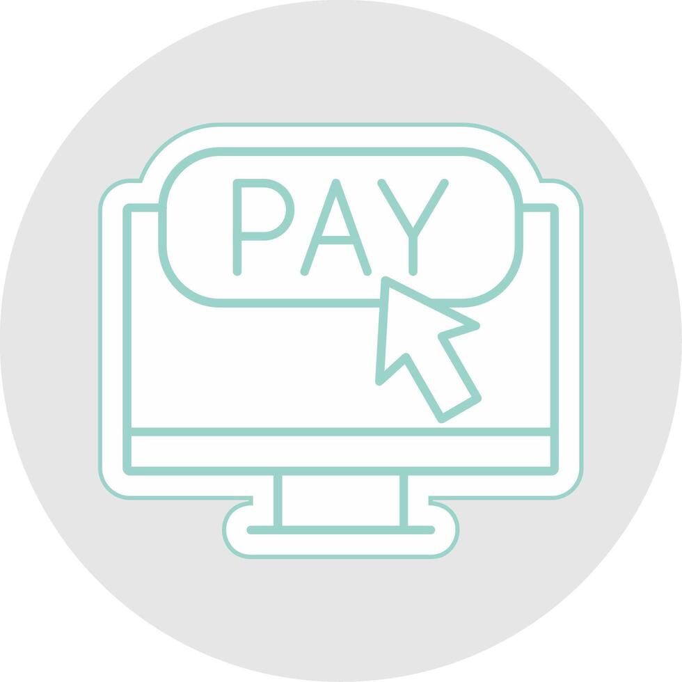 Online Payment Line Sticker Multicolor Icon vector