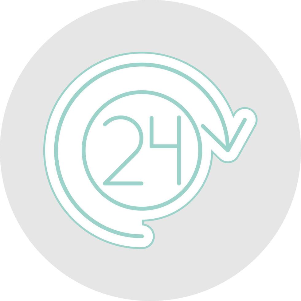Open 24 Hours Line Sticker Multicolor Icon vector