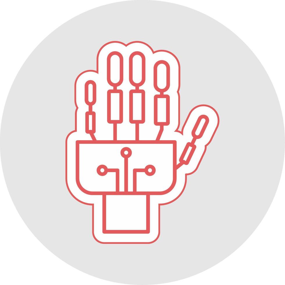 Robotics hand Line Sticker Multicolor Icon vector