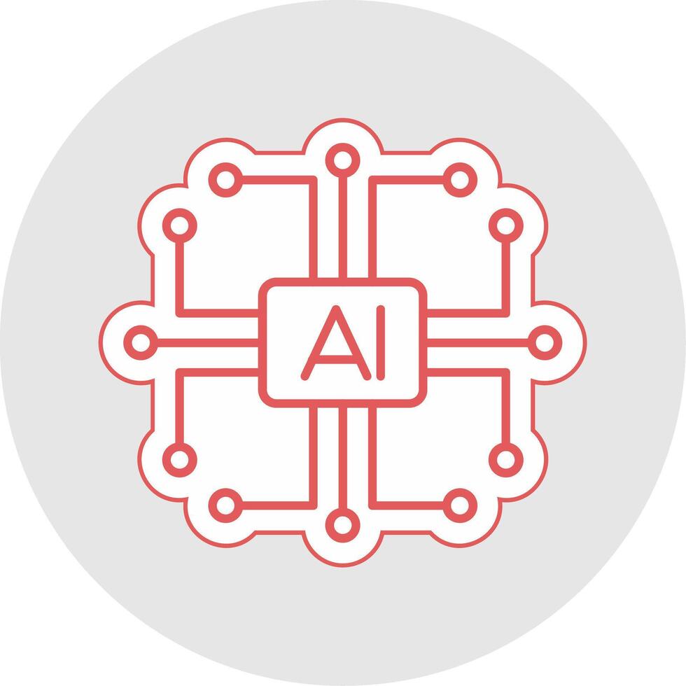 Artificial Intelligence Line Sticker Multicolor Icon vector