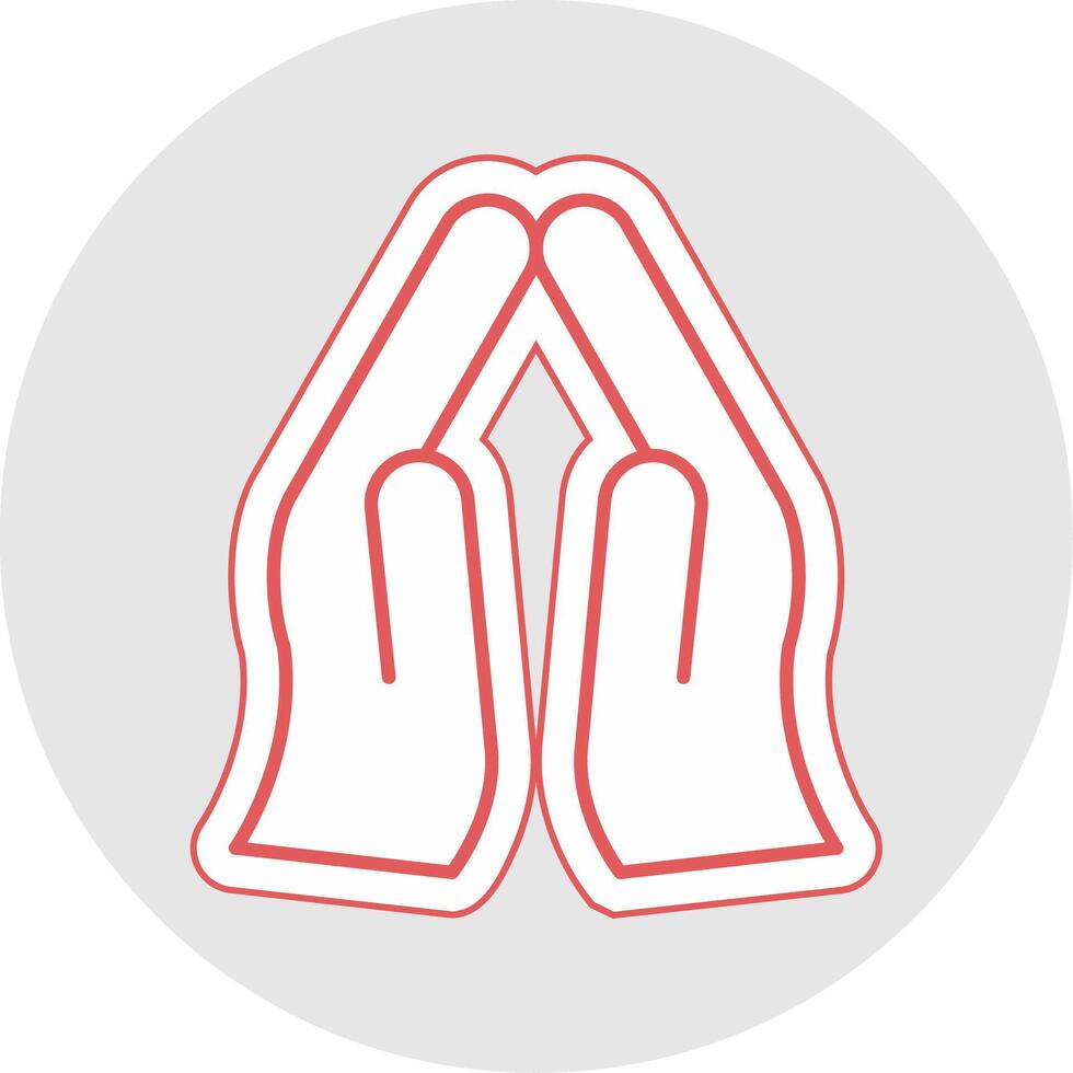 Pray Line Sticker Multicolor Icon vector