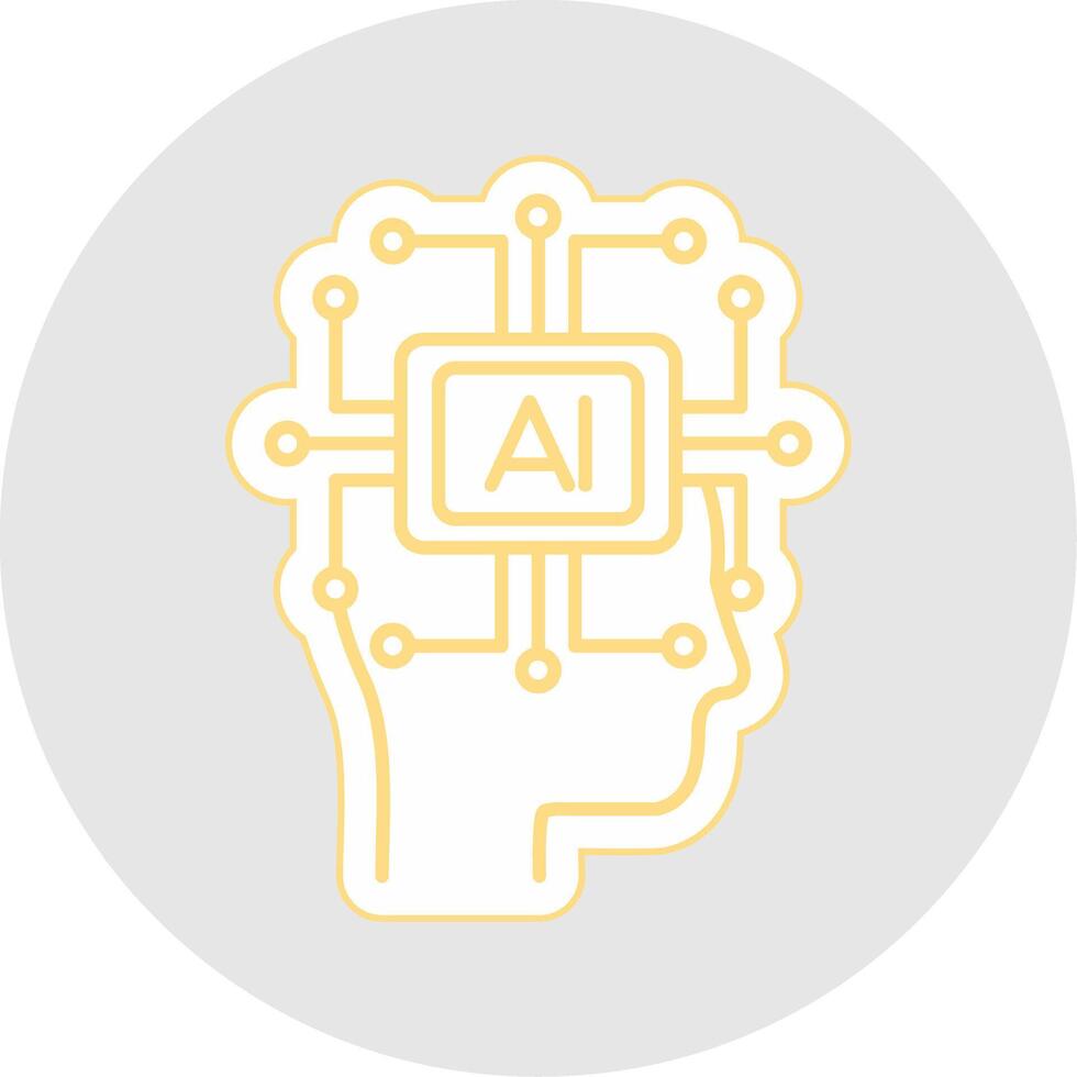 Artificial Intelligence Line Sticker Multicolor Icon vector