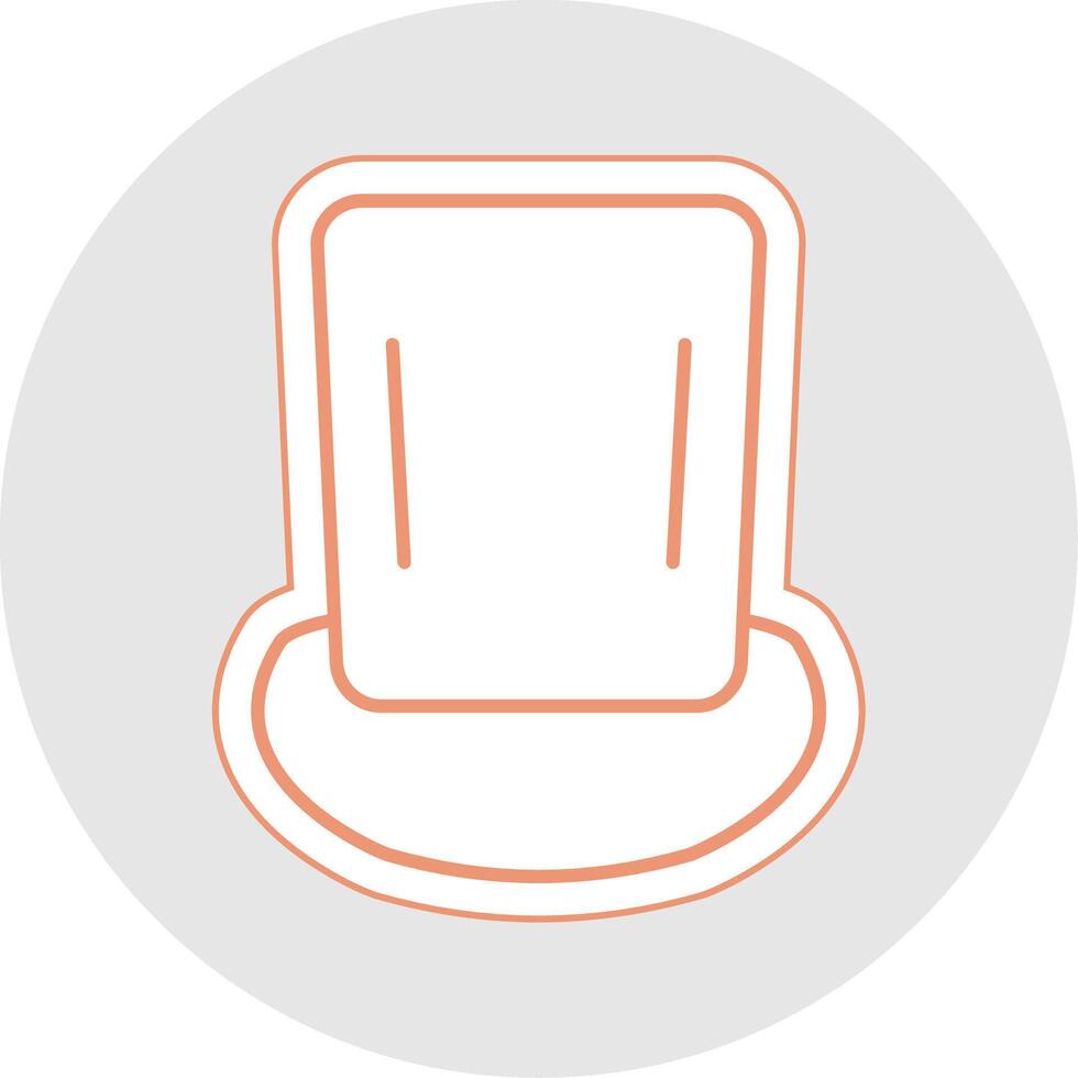 Top Hat Line Sticker Multicolor Icon vector