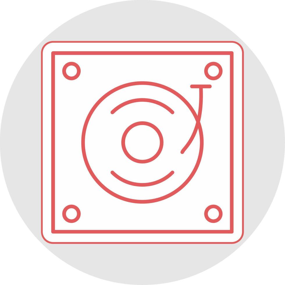Turntable Line Sticker Multicolor Icon vector