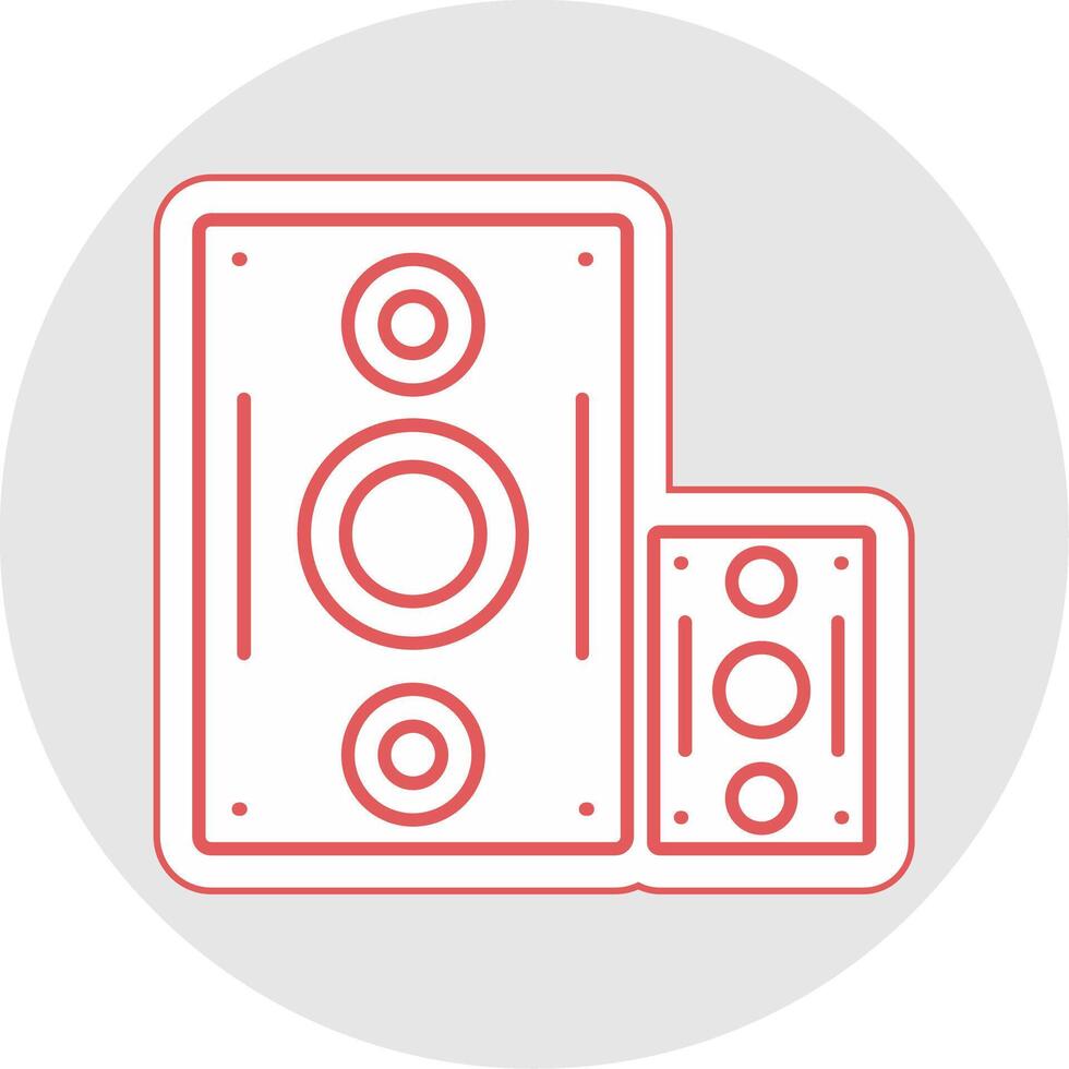 altavoz línea pegatina multicolor icono vector