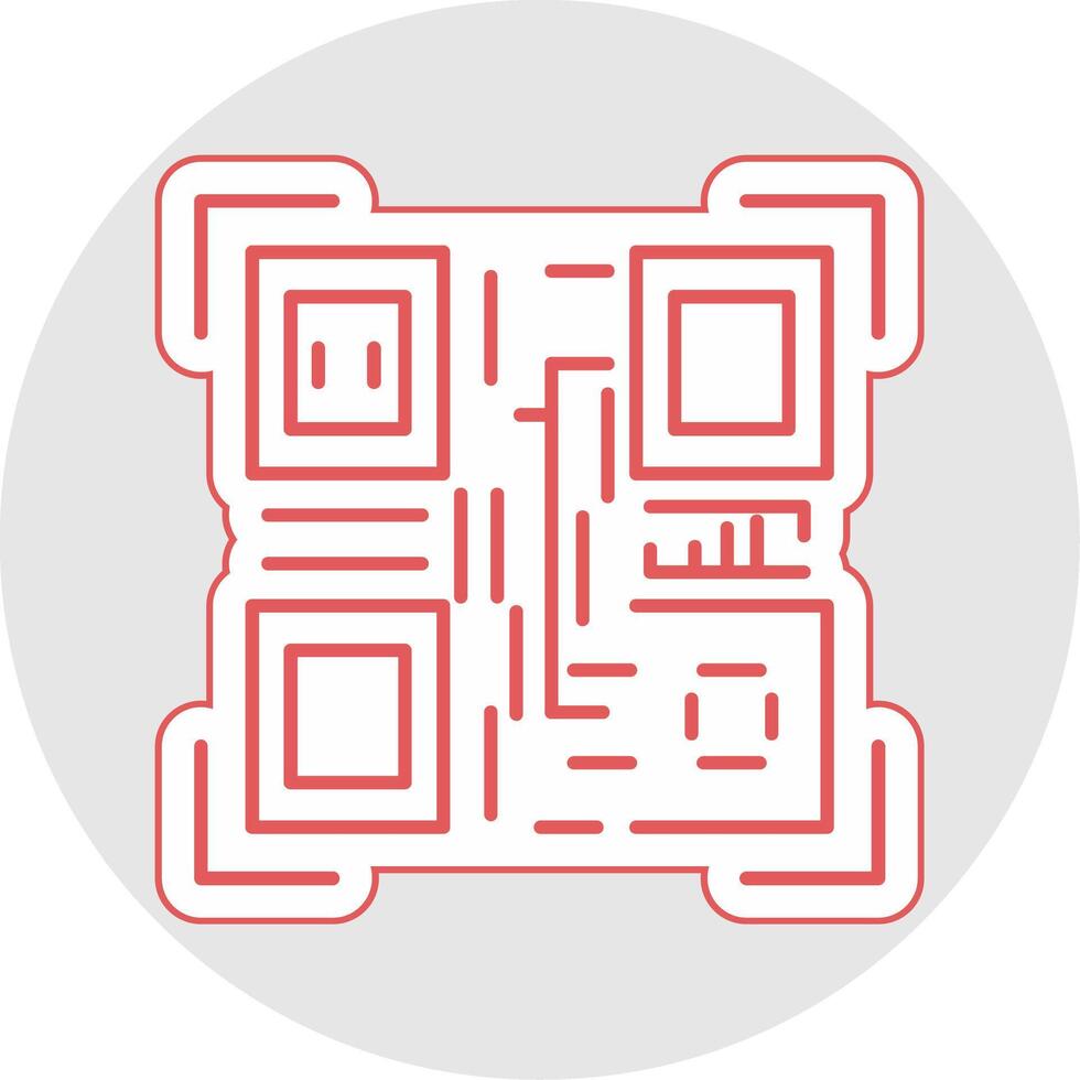 Qr Code Line Sticker Multicolor Icon vector