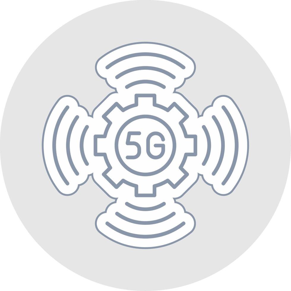 5G Line Sticker Multicolor Icon vector