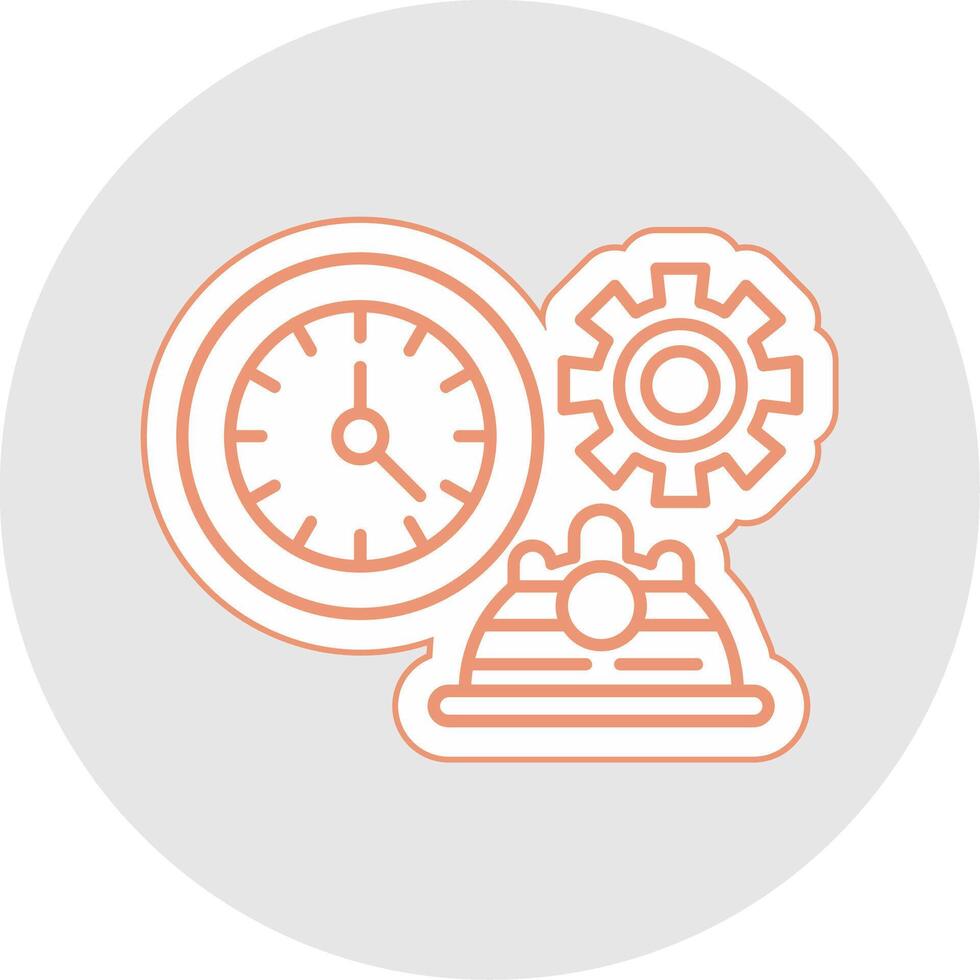 Working Hours Line Sticker Multicolor Icon vector