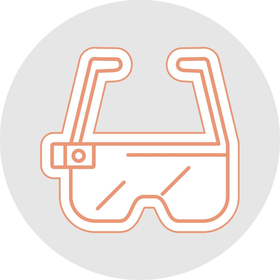 Ar Glasses Line Sticker Multicolor Icon vector