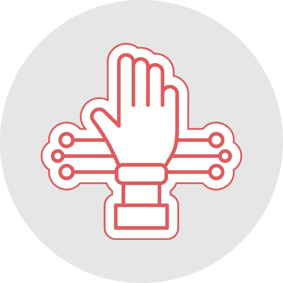 Glove Line Sticker Multicolor Icon vector