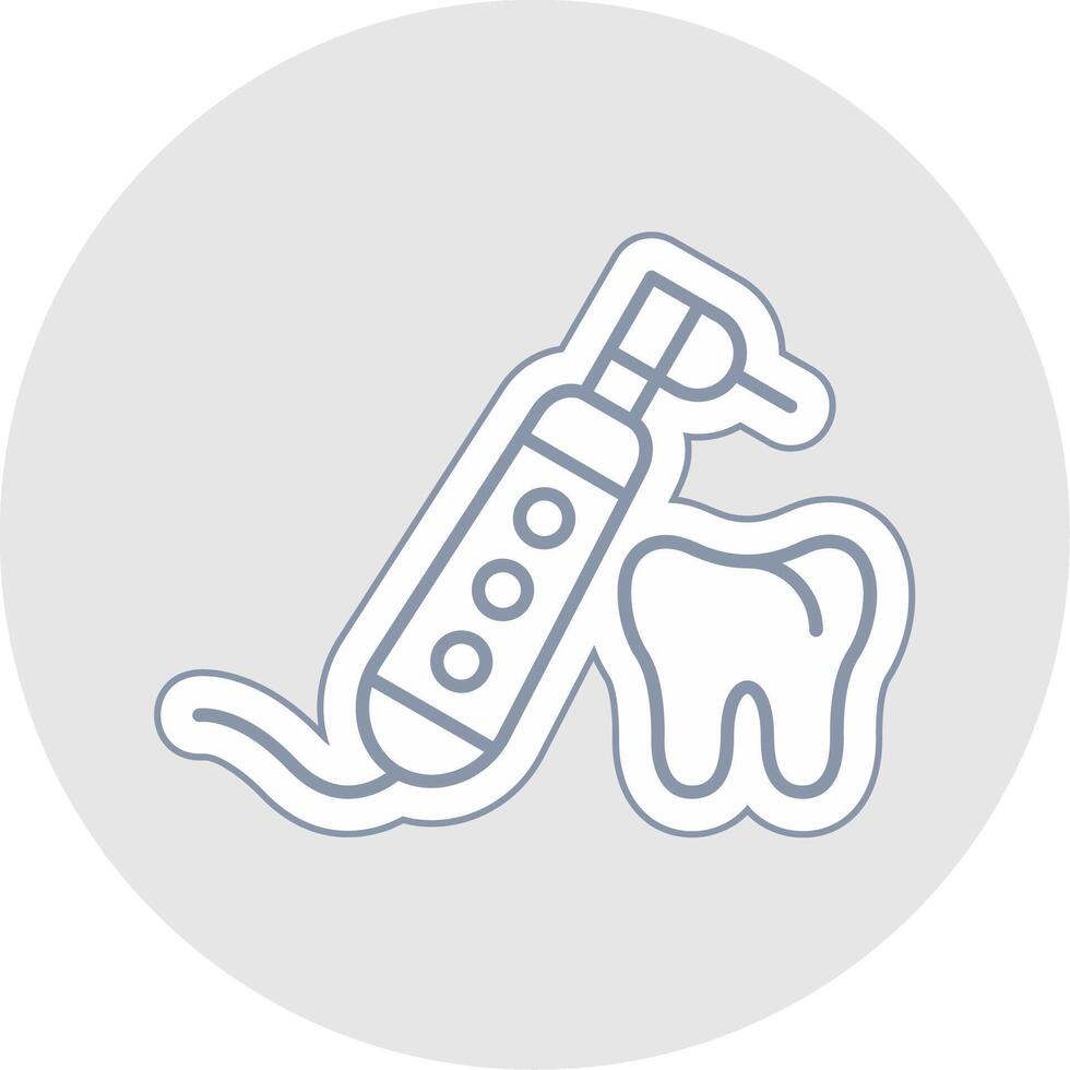 Dental Drill Line Sticker Multicolor Icon vector