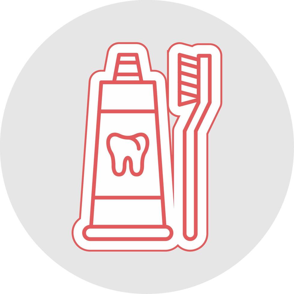 Toothpaste Line Sticker Multicolor Icon vector