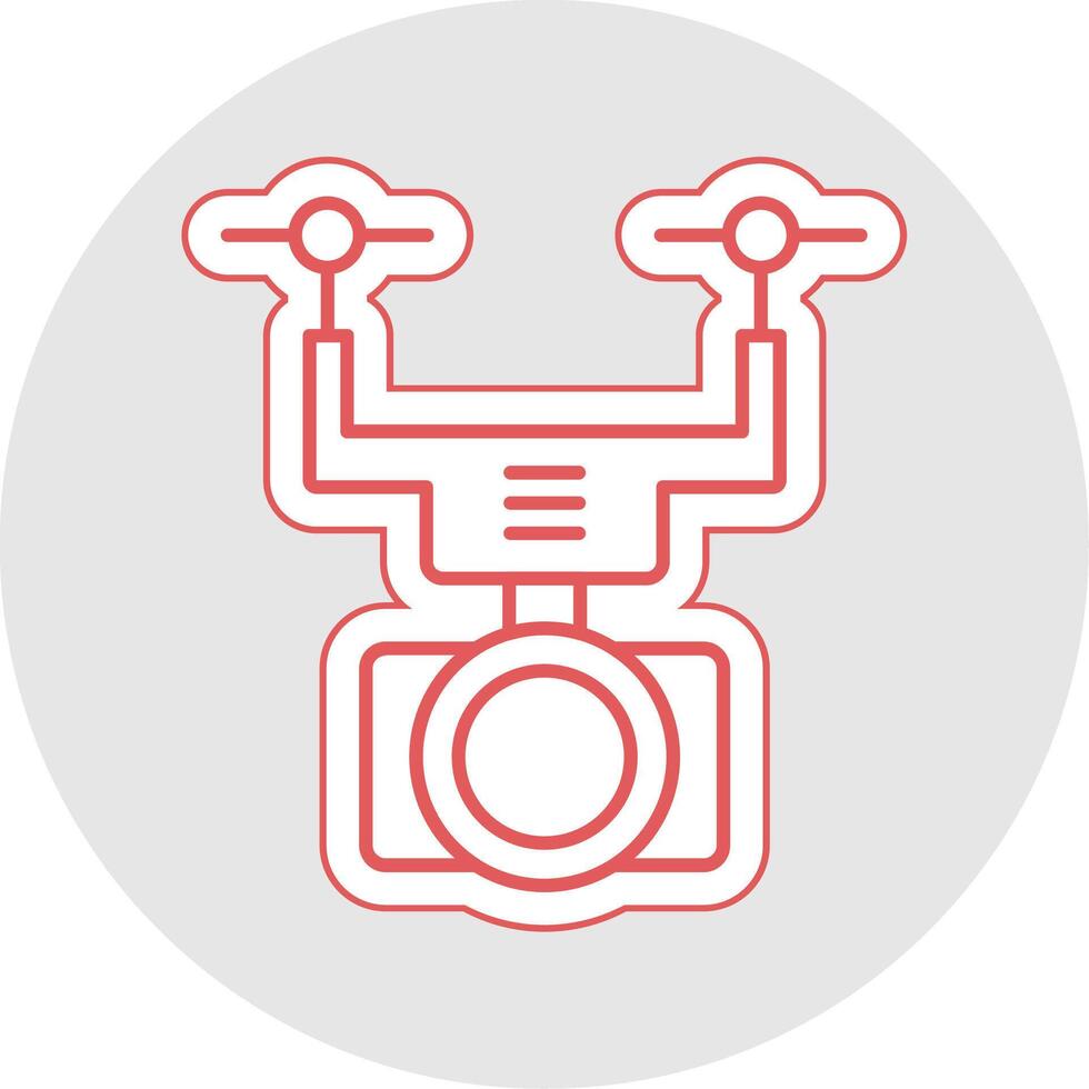 Camera Drone Line Sticker Multicolor Icon vector