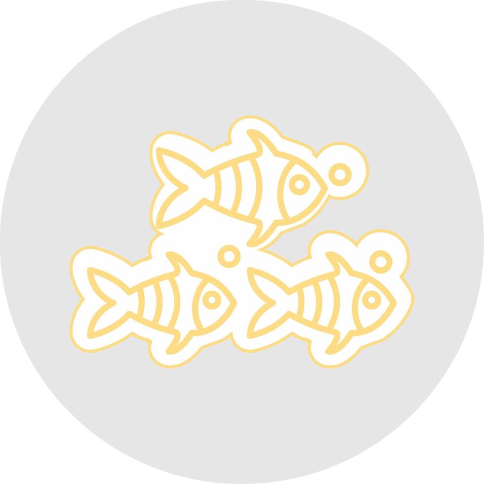 Fish Line Sticker Multicolor Icon vector