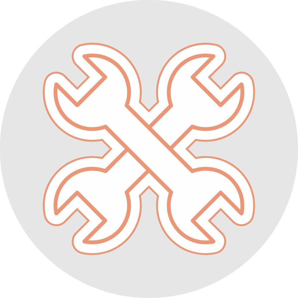 Wrench Line Sticker Multicolor Icon vector