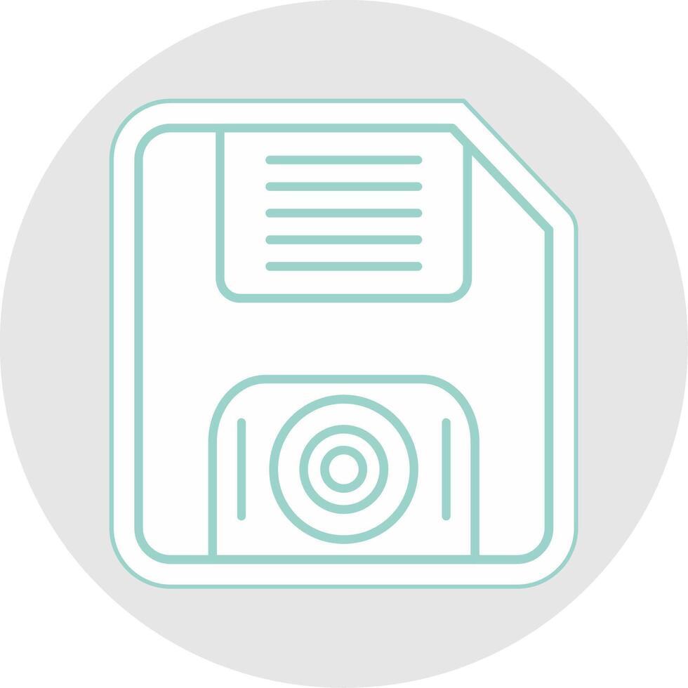 Floppy Disk Line Sticker Multicolor Icon vector
