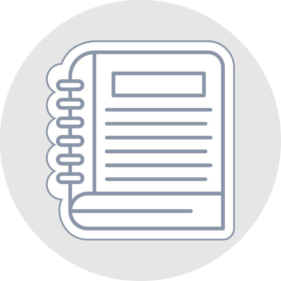 Notebook Line Sticker Multicolor Icon vector