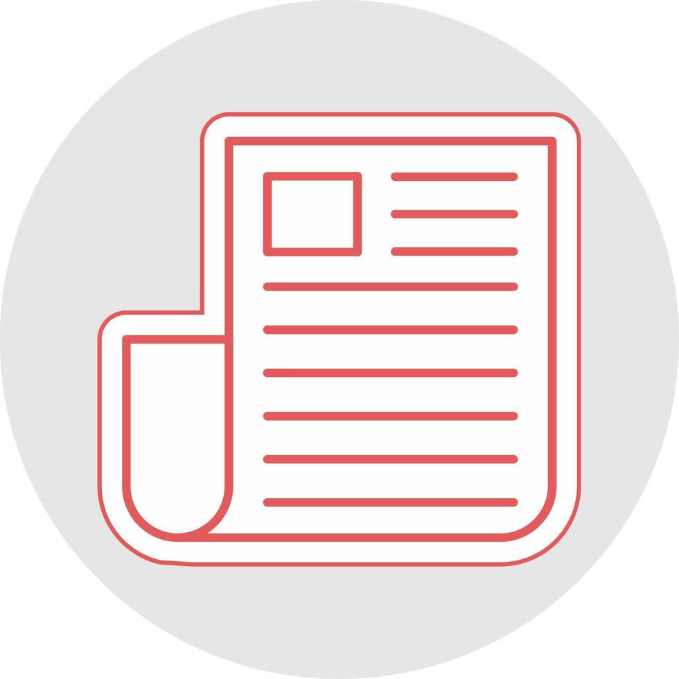 Newspaper Line Sticker Multicolor Icon vector