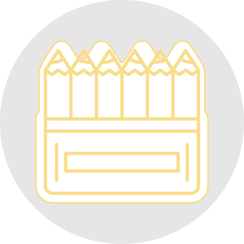 Color Pencil Line Sticker Multicolor Icon vector