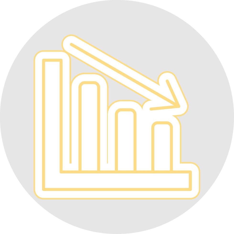Line chart Line Sticker Multicolor Icon vector