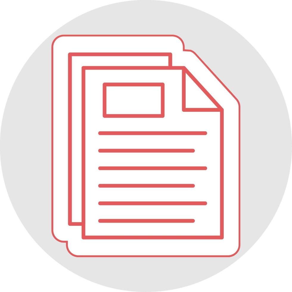 Document Line Sticker Multicolor Icon vector