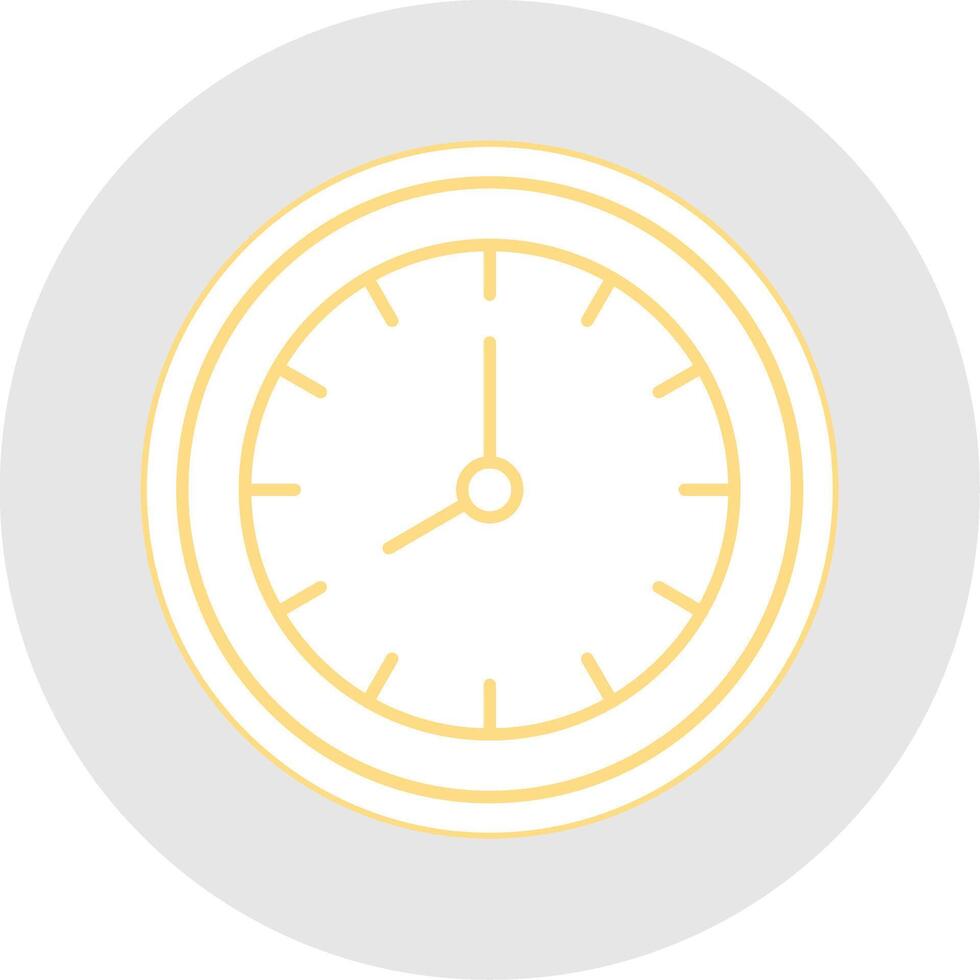 Wall Clock Line Sticker Multicolor Icon vector