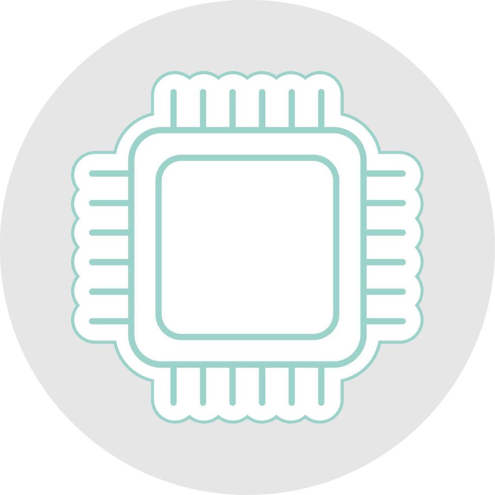 CPU Line Sticker Multicolor Icon vector