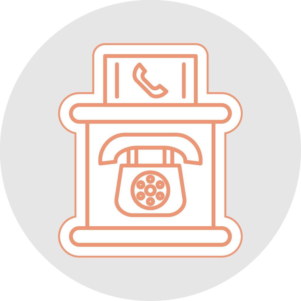 Telephone Booth Line Sticker Multicolor Icon vector