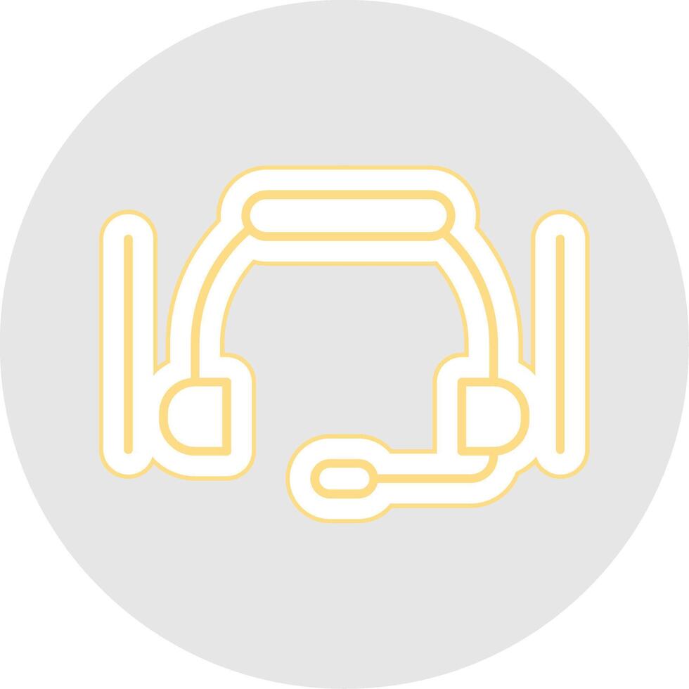 Headset Line Sticker Multicolor Icon vector