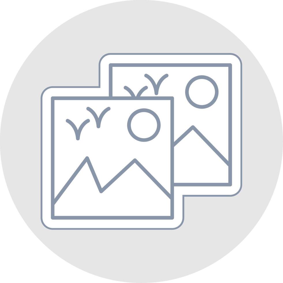 Images Line Sticker Multicolor Icon vector