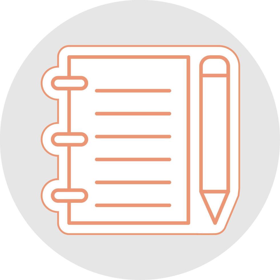 Notebook Line Sticker Multicolor Icon vector